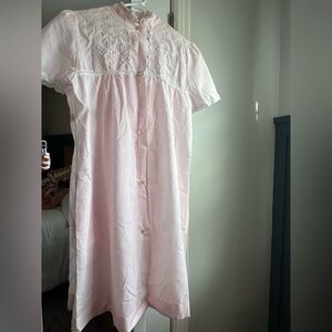 Dior Vintage Pink Lace-Trim Lingerie Nightgown